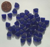 50 9mm Triangle Beads -Matte Cobalt